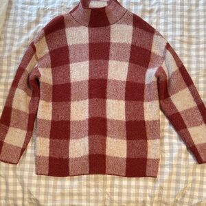 Zara Red and Cream Knit Sweater